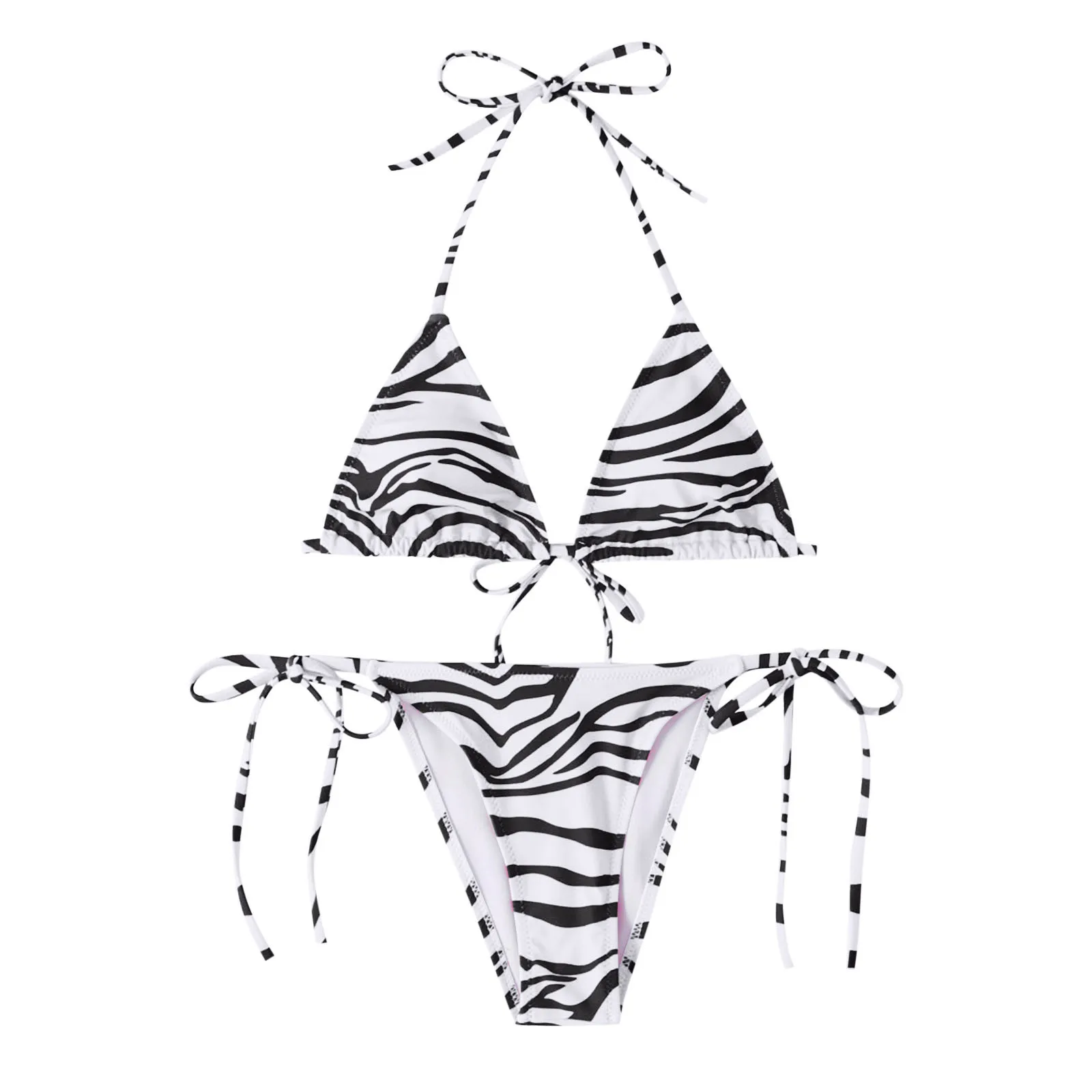 

Bikini 2021 Swimwear Swimsuit Women Print Low Waist Bikini Set Brazilian Bandeau Bathing Suit Female Beach Wear Biquini