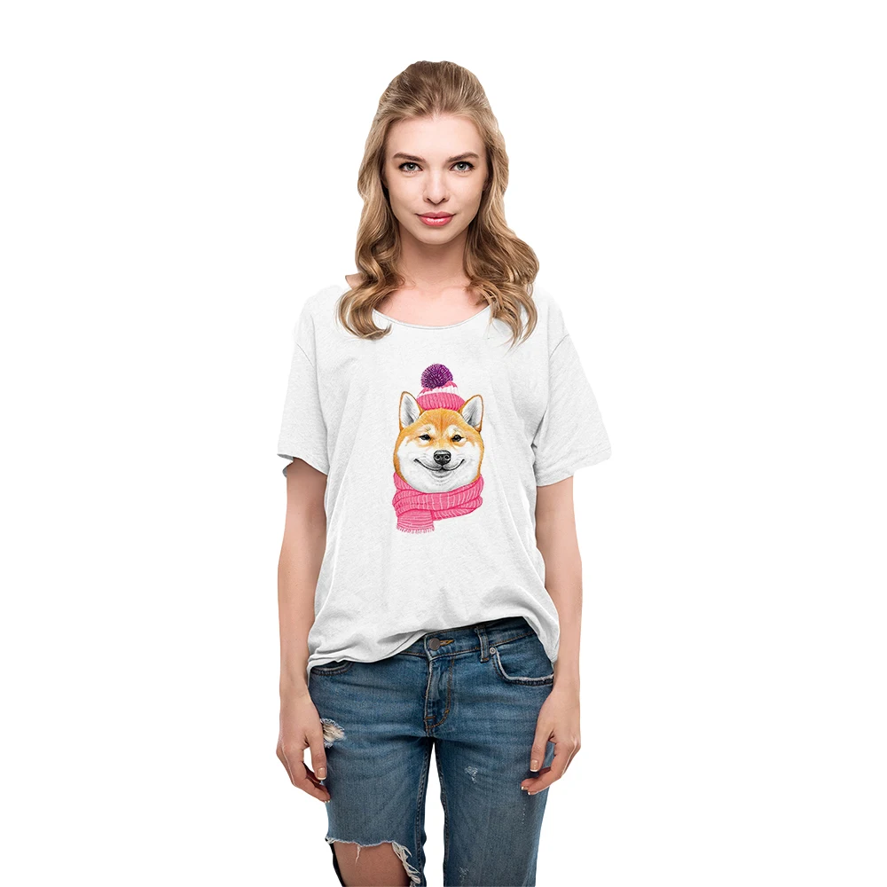 

Summer Casual Tshirt Women Cute Dog Print Teens Cartoon Clothing European style Fashion Popular Lady T-shirt Kawaii Aesthetic