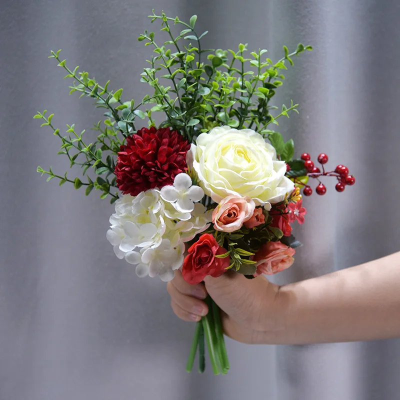 Искусственный цветочный набор 1 шт. растения из эвкалипта искусственные розы