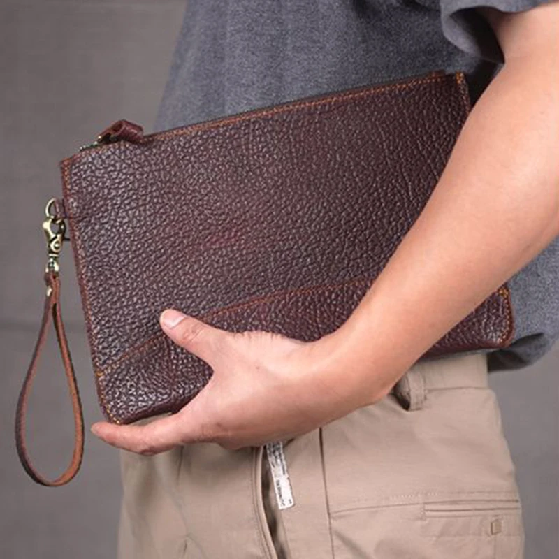 Новинка мужские Клатчи из искусственной кожи Винтажный стиль деловая ручная