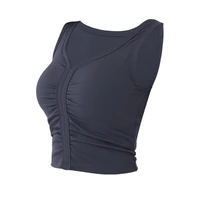 womens sports top slim yoga sports vest women breathable with chest pad sleeveless yoga clothes tops running fitness underwear