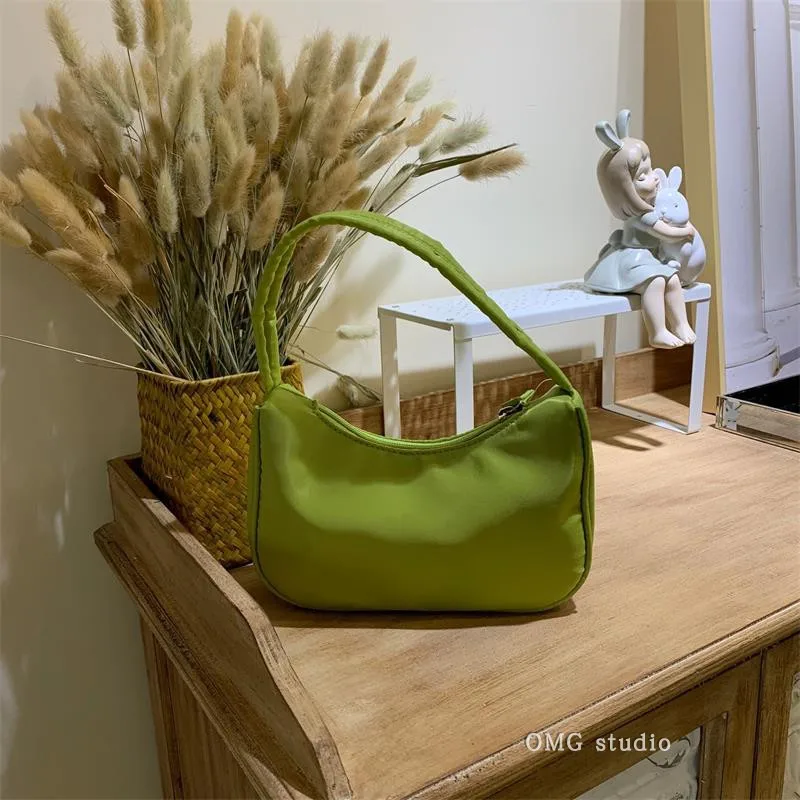 

Elegant Ladies Baguette Underarm Bag Nylon Female Hobos Small Shoulder Bags Fashion Casual Tote Simple Women Purse Handbags