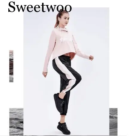 Новинка 2019 спортивные брюки контрастных цветов для девушек женские свободные