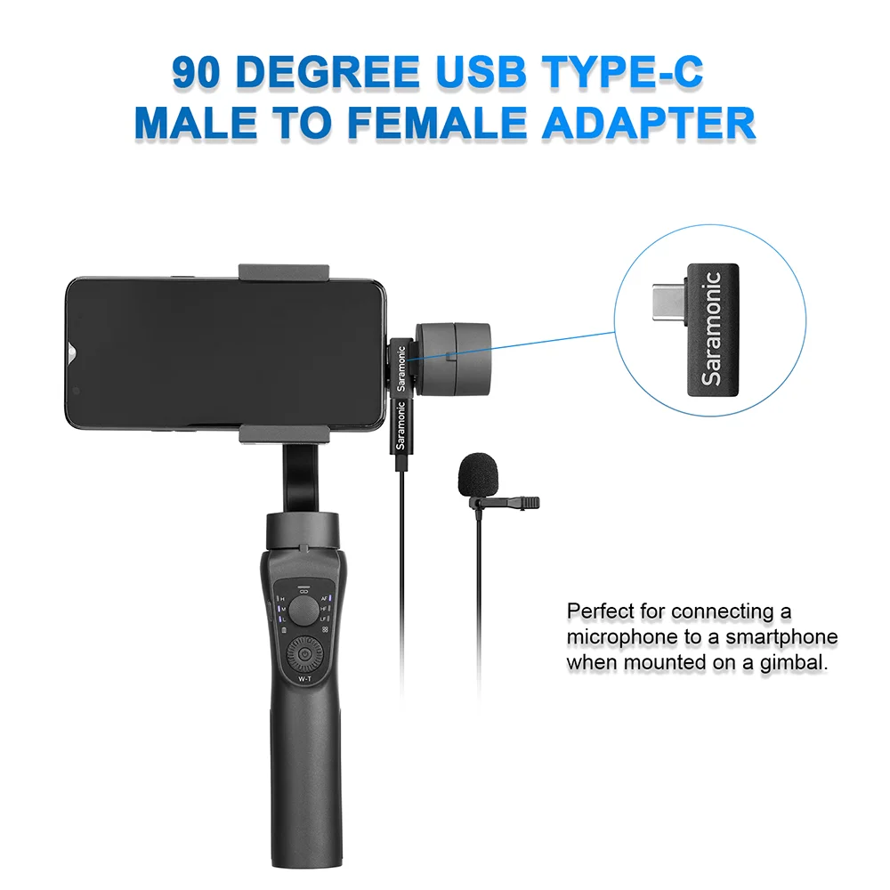 Saramonic LavMicro U3B цифровой USB Type C Lavalier микрофон с 90 ° адаптер 20 футов (6 м) кабель для