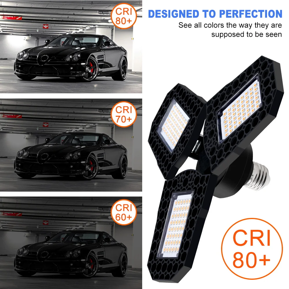 

Three Leaves Folding LED Garage Light 40W 60W 80W E27 Deformable Lamp 220V Outdoor Illumination E26 LED Bulb 2835 Chip Ampoule