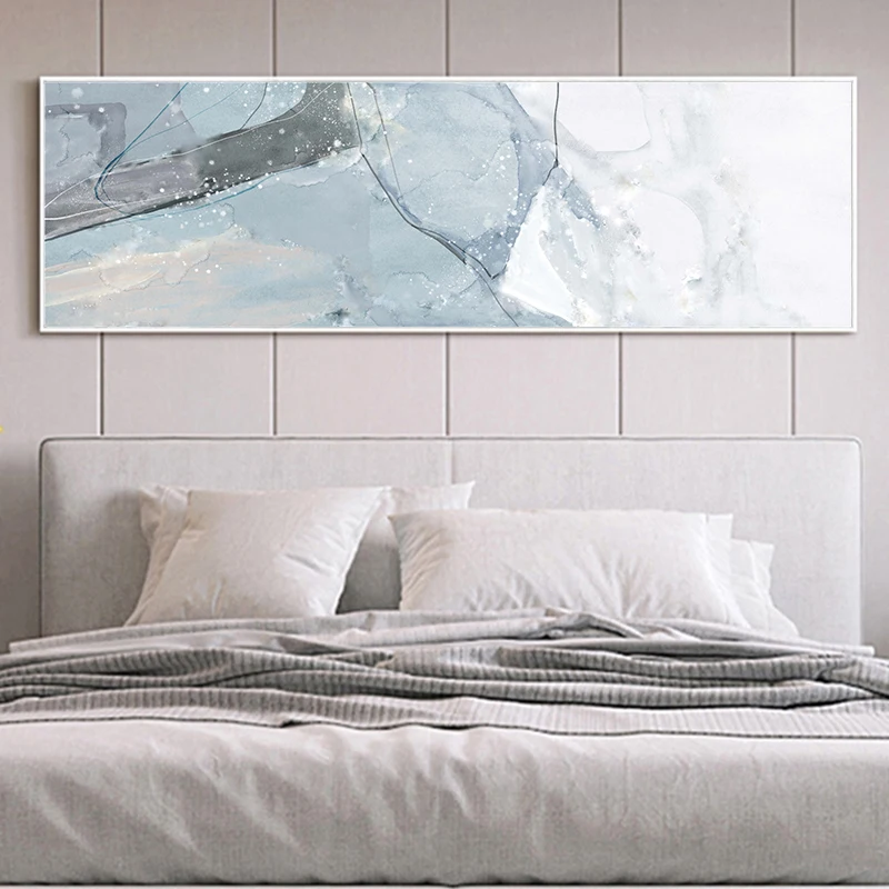 Marble Texture Abstract Poster Black Blue Wall Art Print Modern Style Canvas Ink Painting Nordic Decorative Picture Home Décor | Дом и сад
