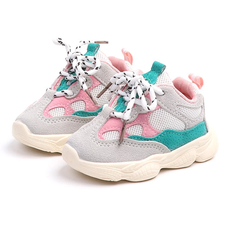 Baby Toddler Shoes 2022 New Spring Autumn Soft Bottom Patchwork Kids Sneakers Lace Up Boys Girls Sport Chaussure Enfant | Детская одежда