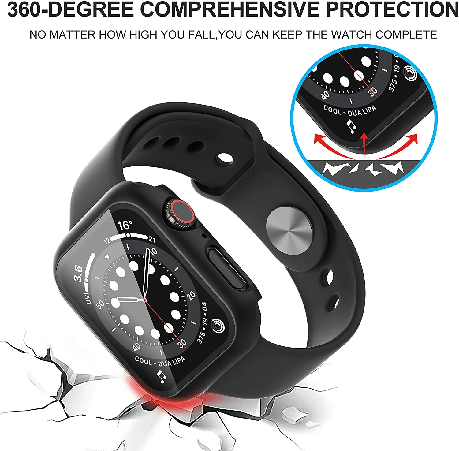 Чехол для Apple watch, Чехол 45 мм 41 мм 44 мм 40 мм 38 мм 42 мм, защита  экрана, бампер, закаленное стекло, чехол для iwatch серии 7 6 se 5 4 3 |  Наручные часы | АлиЭкспресс