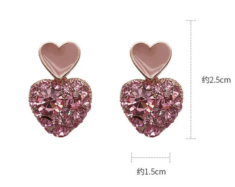 

Diamond Heart Earrings for Women Jewelry Birthday Gift