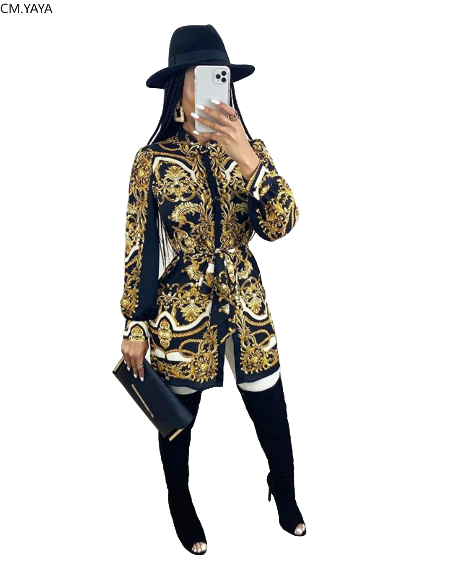 2020 Весна Лето мини платье женское с длинным рукавом Национальный принт уличное