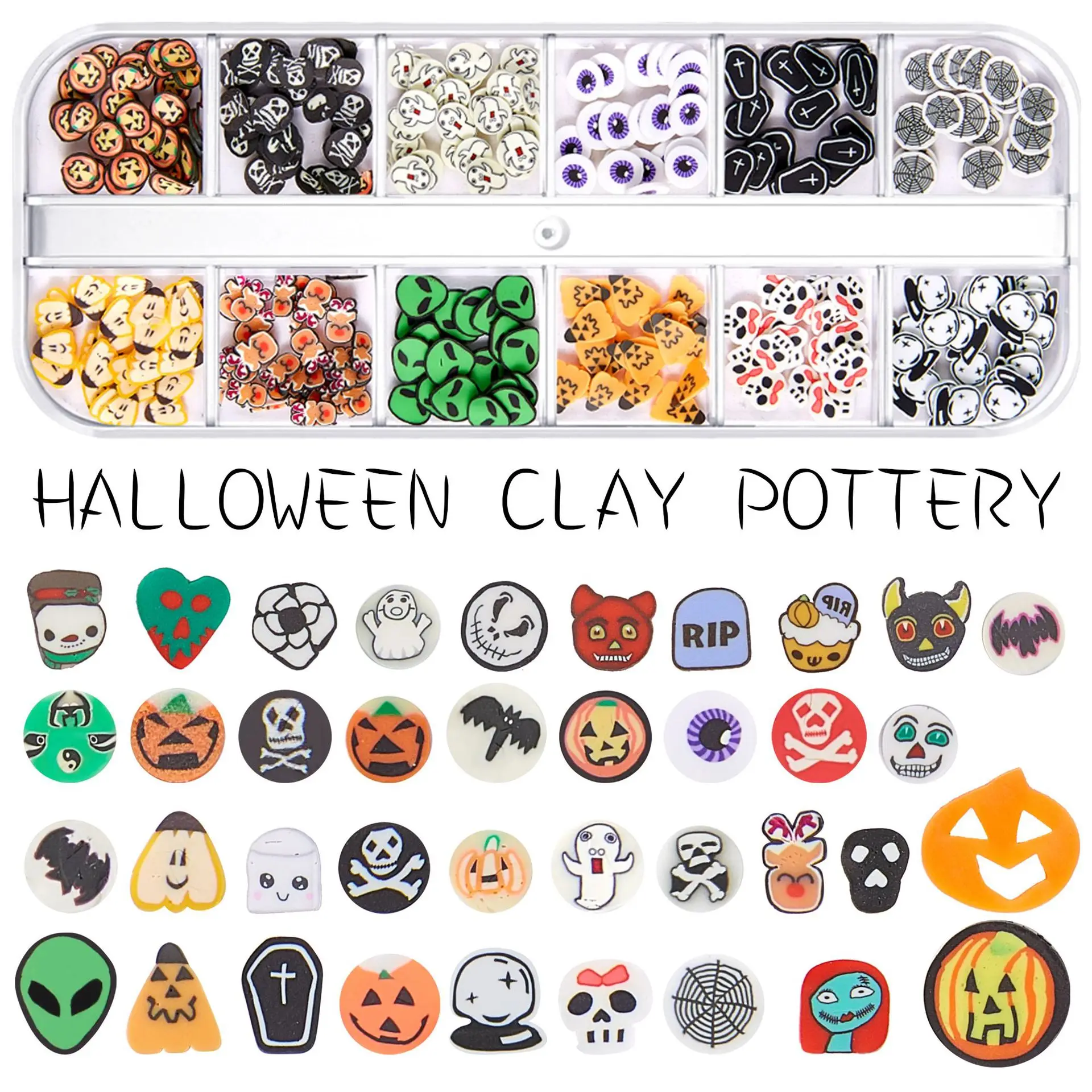 

Merry Christmas 3D Nails Sticker Winter Snowflake Pumpkin Witch Ghost Skull Glitter Powder Sliders Nail Art Accessories Decals