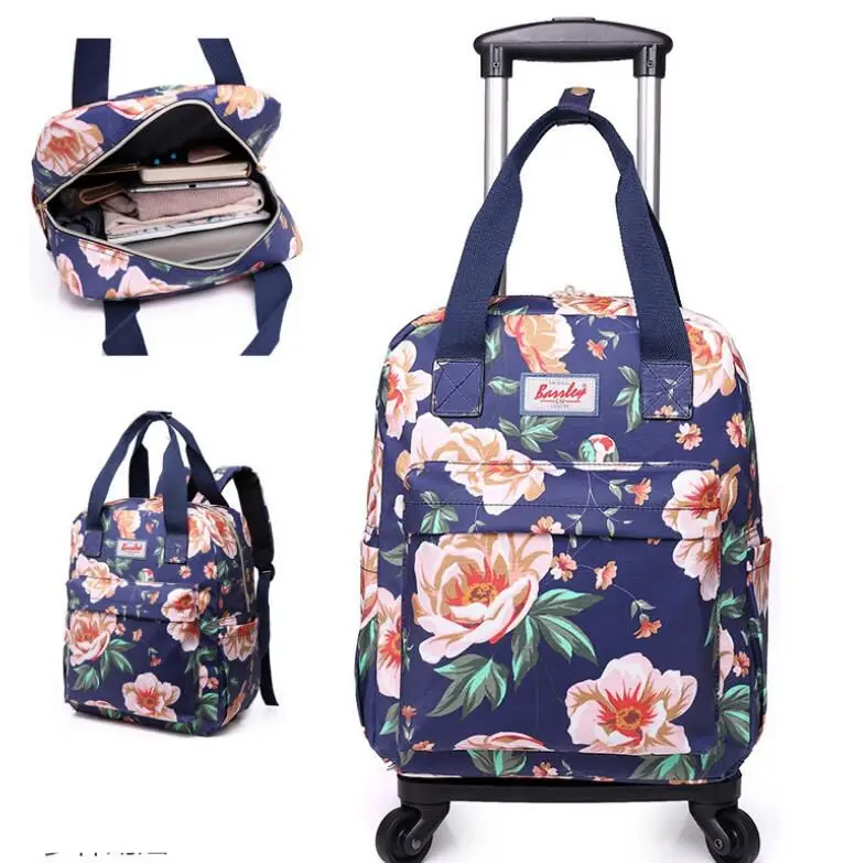 Women Carry On Rolling Luggage Backpack for Women Wheeled Backpack Travel Trolley Bags on wheels Trolley Suitcase wheeled Bags