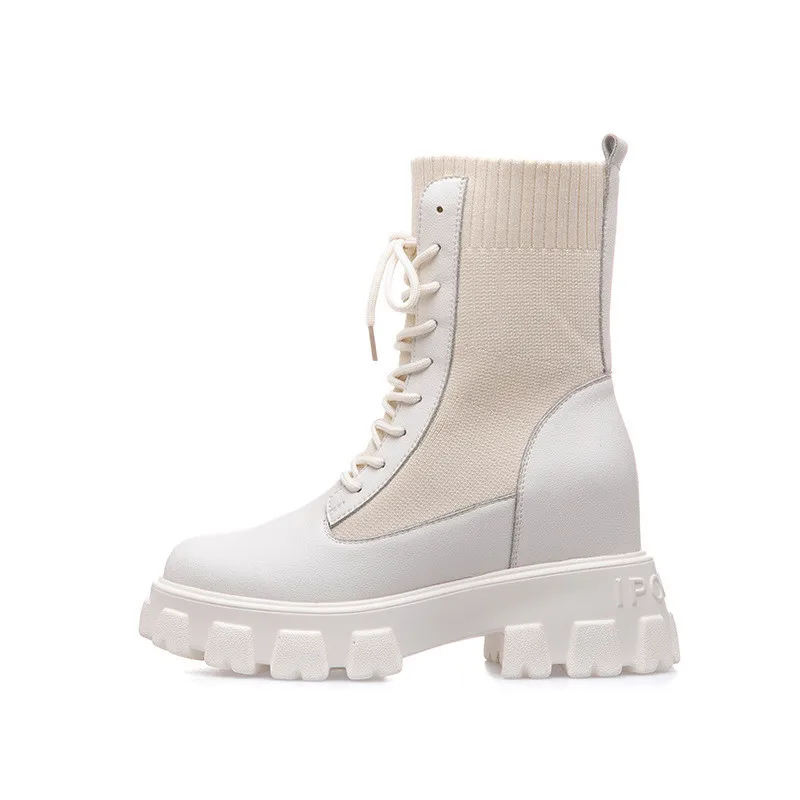 Осенне-зимние новые мартинсы женские высокие ботинки женская