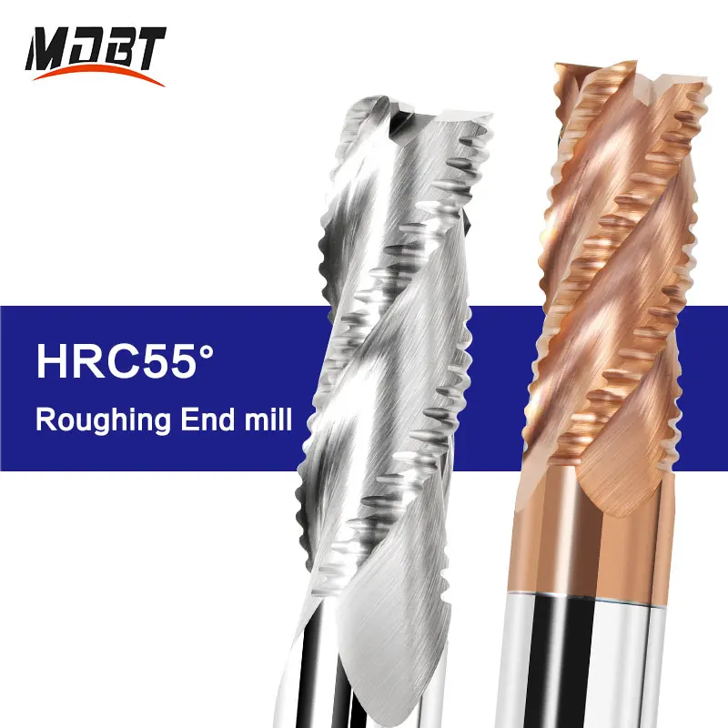 

Roughing End Mill Solid 3 Flutes 4 Teeth CNC Carbide Router Bits Milling Bits For Steel Iron Aluminum Wood Copper