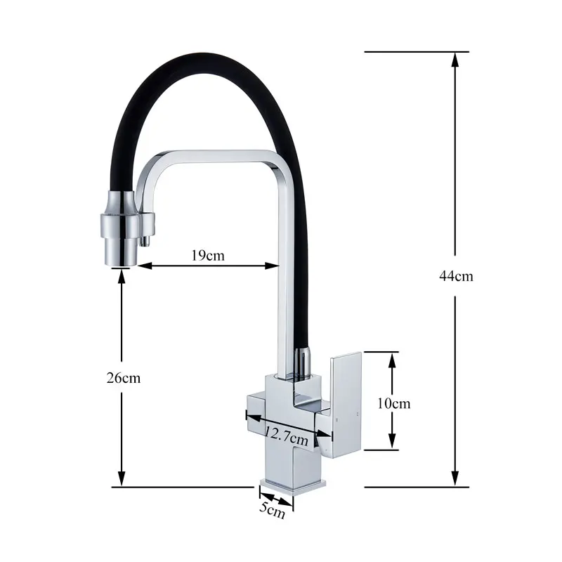 Хромированный смеситель для кухонной раковины 3 ходовой поворотный кран из