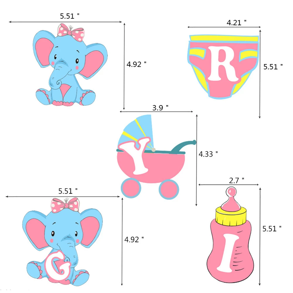 Йориу с днем рождения баннер бумаги слон флаги и баннеры Oh Baby Shower мальчик девочка