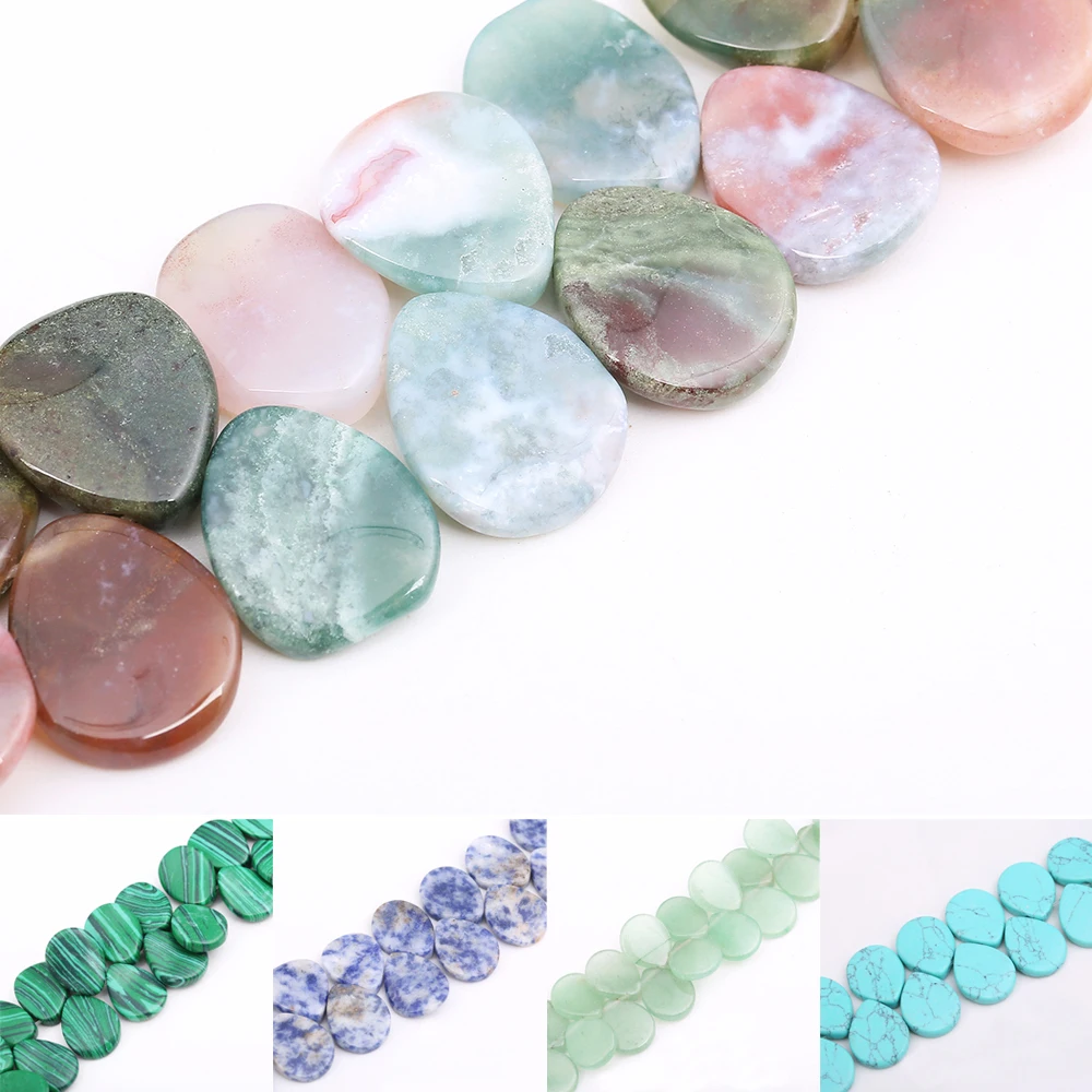 

16 Colors Water Drop Pearl Opal Blue-veinstone Loose Bead 13*18mm For Jewelry Making Bracelet Necklace DIY Jewelry 29PCS/ Strand
