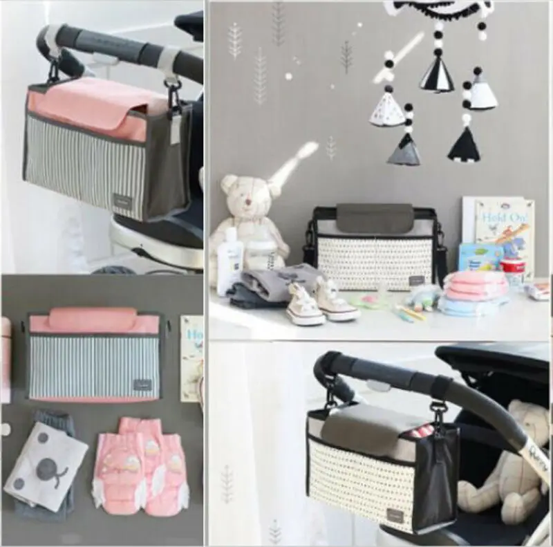 Портативная многофункциональная сумка для детских подгузников коляски