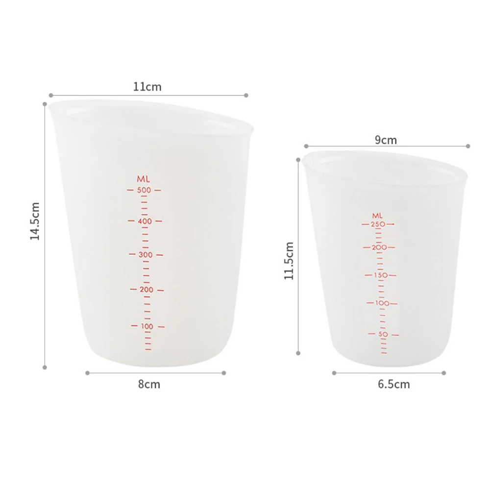 Силиконовая мерная чашка 250/500 мл высокоточный Градуированный кухонный