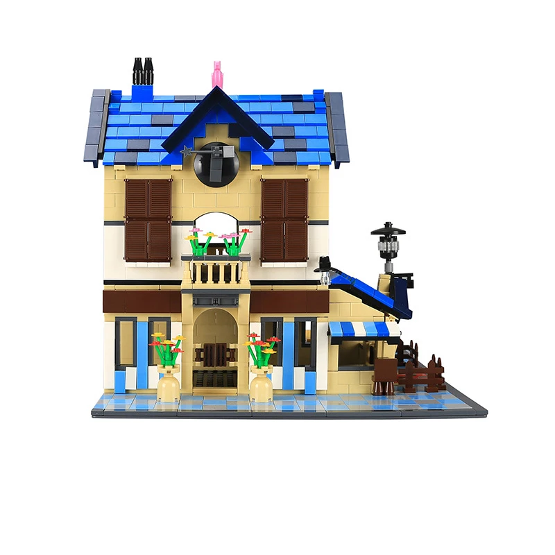 

French Country House World Architecture Children's Educational Small Particle Assembled Building Block Toys Gifts For Boys
