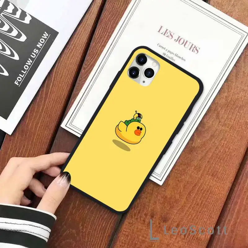 

Cute Yellow Duck Phone Case for iPhone 11 12 pro XS MAX 8 7 6 6S Plus X 5S SE 2020 XR Soft silicone