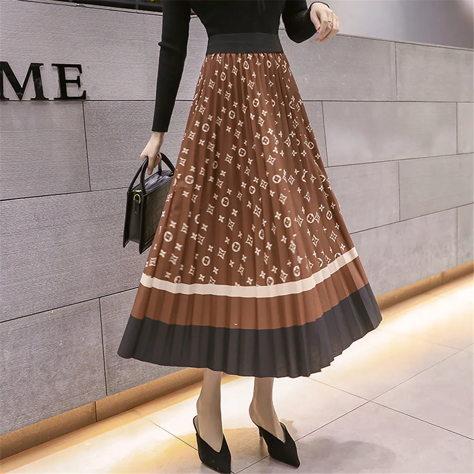 

Womens Skirt Long Skirts Clothing Black Pencil Winter High Waist Harajuku Vintage 2019 flowy Elastic Knee Length streetwear
