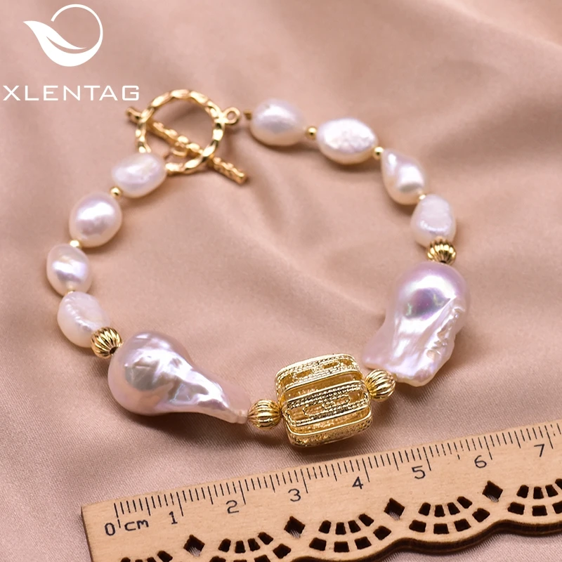 XlentAg натуральный белый барочный жемчуг браслет галактика угол юбилей любовь для