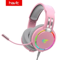 Havit Professional RGB Gamer Headset for Computer PS4 Gaming Headphones Adjustable Bass Stereo Wired Headset With Mic Switch
