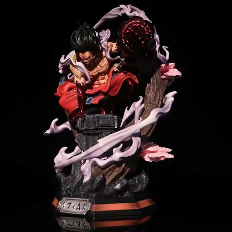 38cm anime pirate king gk statue luffy gear 4 snakeman pvc collection model figure toy free global shipping