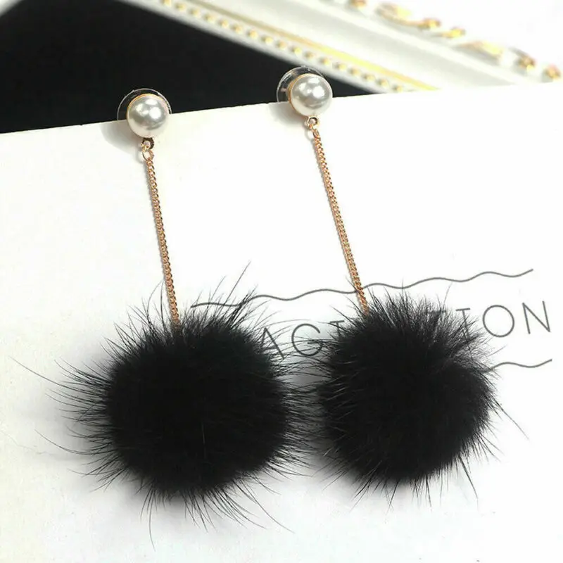 Модные женские модные серьги 32 мм с шариками длинные висячие ювелирные изделия