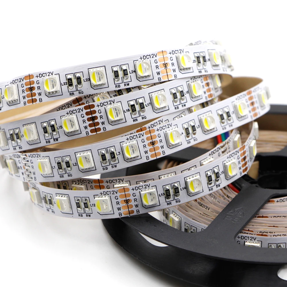 Водонепроницаемая светодиодная ленсветильник SMD 2835 5730 5050 5054 RGB 5 м 12 В 24