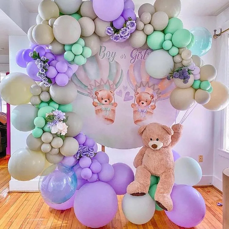 

1Set Macaron Purple Grey Wedding Balloons Garland arche ballon Gray babi shower Ballons Wedding decor Party Supplies