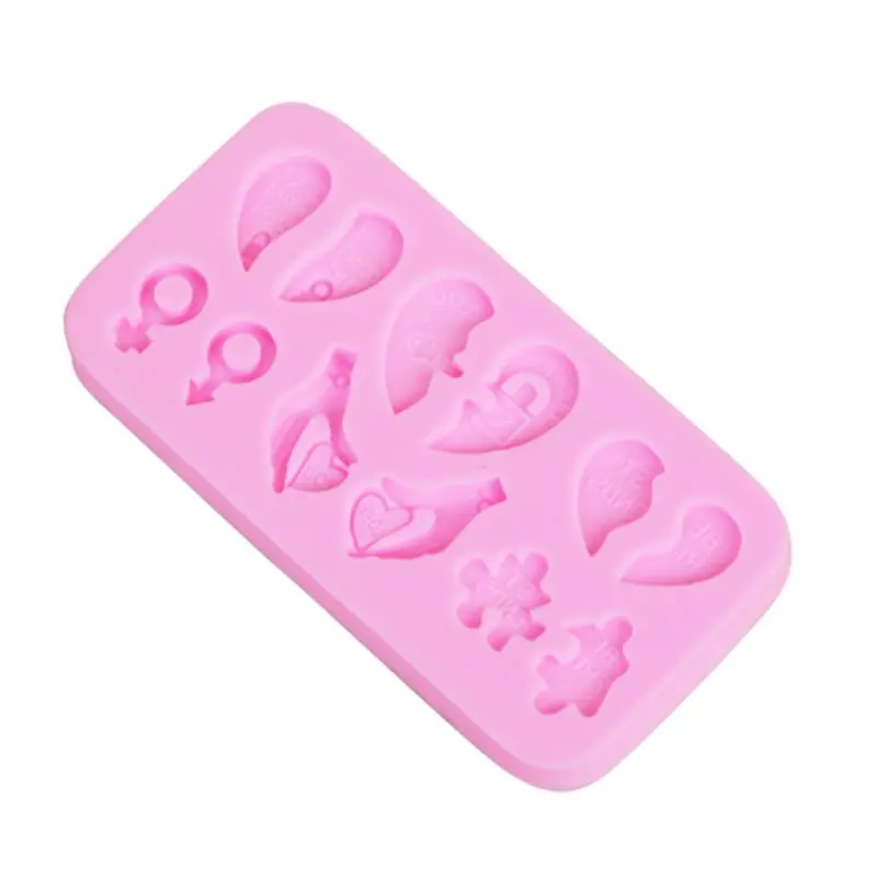 

Love Keys Shape Silicone Mould Valentine Day DIY Cake Decorating Tools Molds