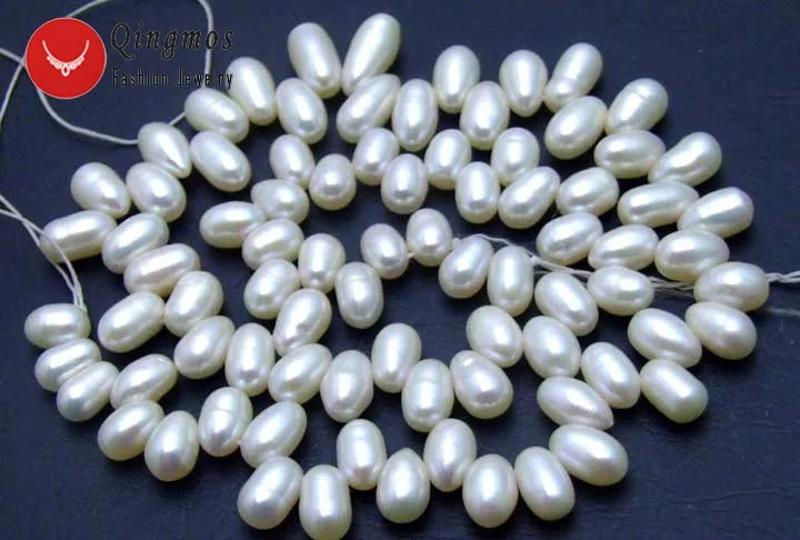 Свободные жемчужные шарики Qingmos из натурального белого жемчуга для