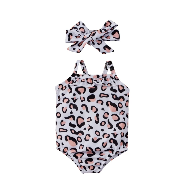 

Infant Baby Girls Swimwear Baby Cute Sling Leopard Print Swimsuit Two Piece Swimming for Beach Vacation