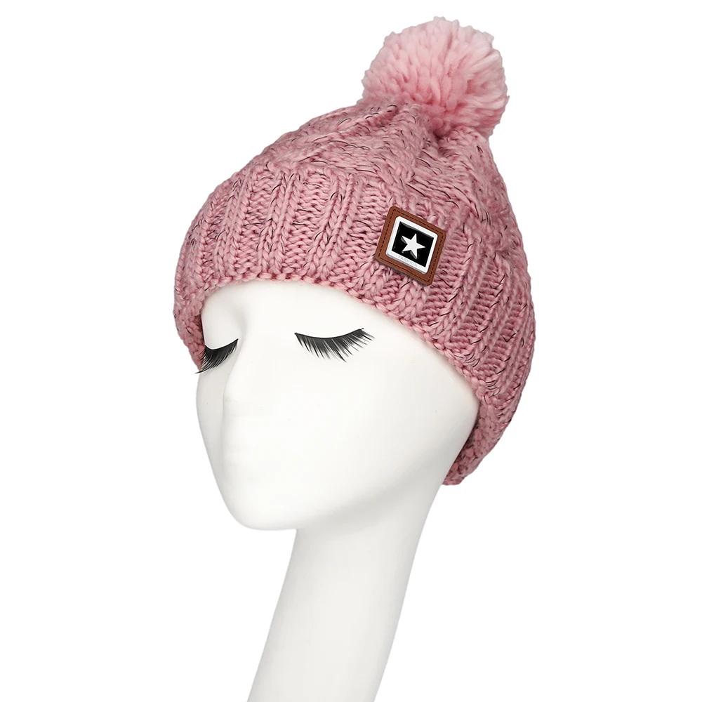 GOUTER модные меховые шапки со звездами вязаная шапка с флисовой подкладкой зимняя