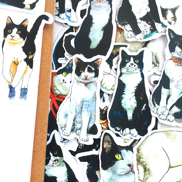 22 шт./компл. винтажная мультяшная Милая Черная кошка наклейка сделай сам