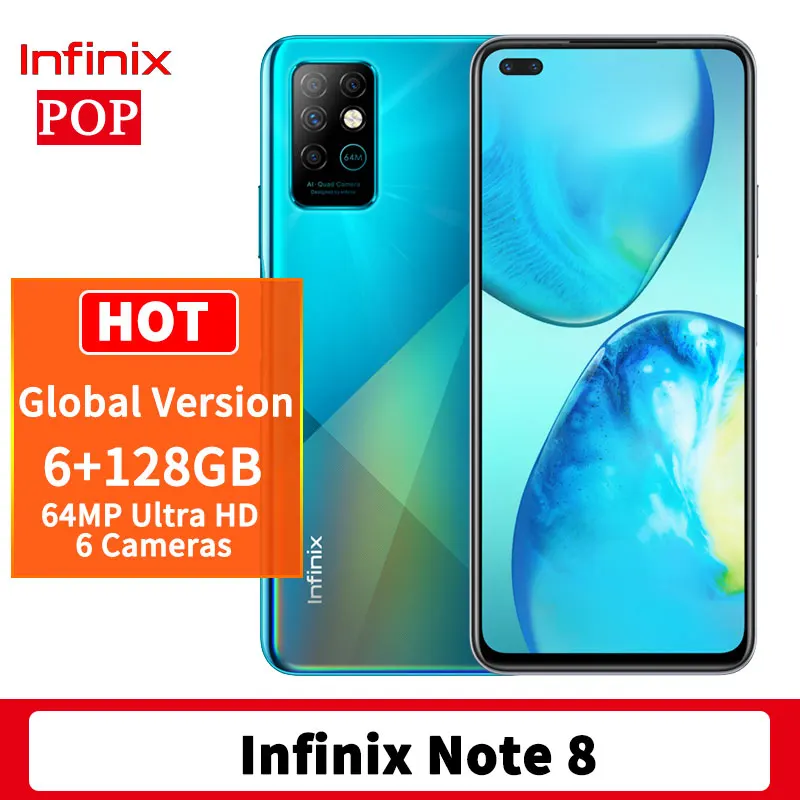 Глобальная версия Infinix Note 8 мобильный телефон 6 95 дюймов ГБ 128 Helio G80 Octa Core 5200 мАч 18 Вт