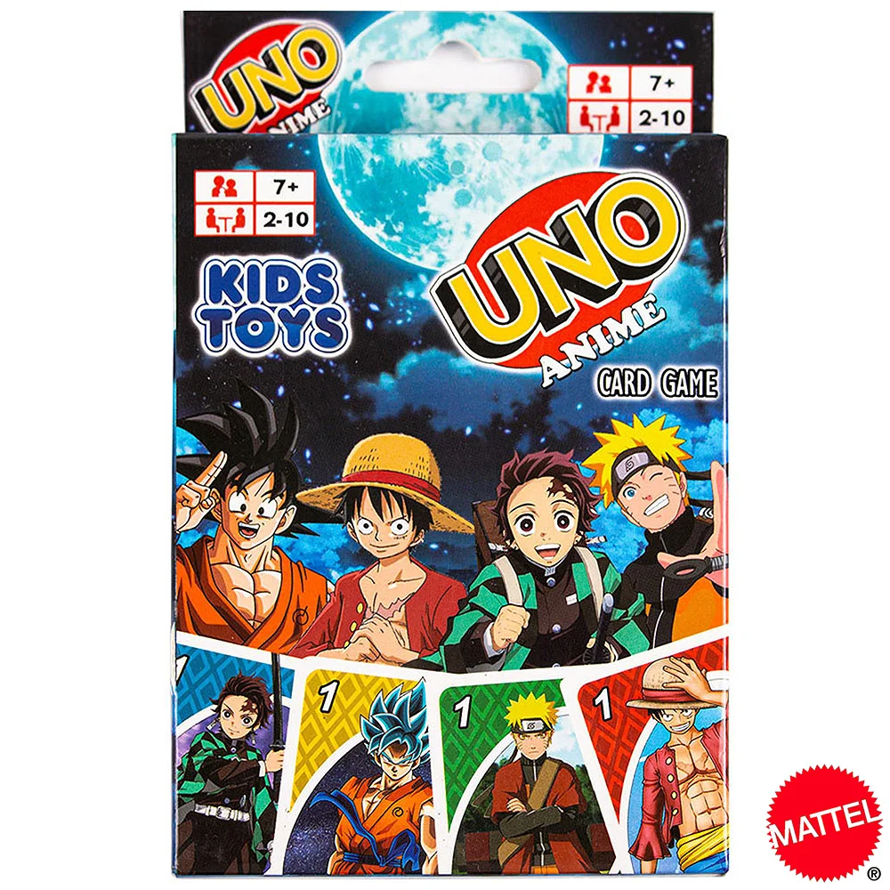 Mattel UNO с рисунками из аниме Одна деталь героя Наруто Dragon Ball демон убийца карточные