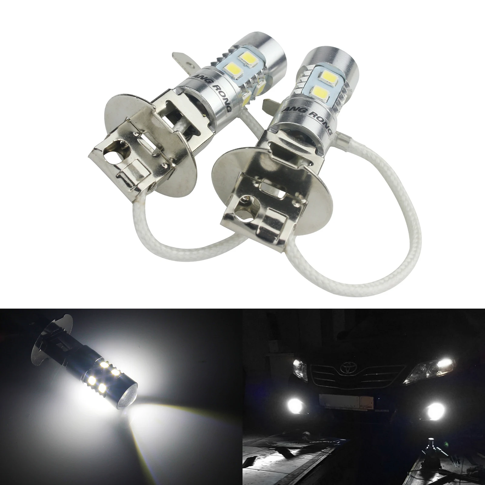 Светодиодные лампы ANGRONG 2x H3 10 SMD светильник туманные фары противотуманные