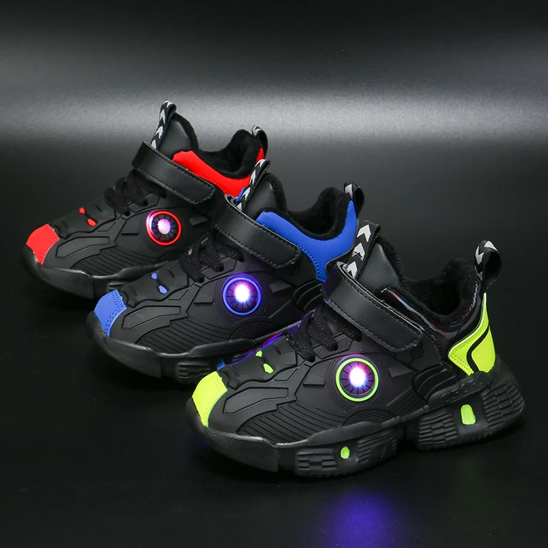 Железный Человек мальчиков Сникеры сезон лето обувь для детей светильник на