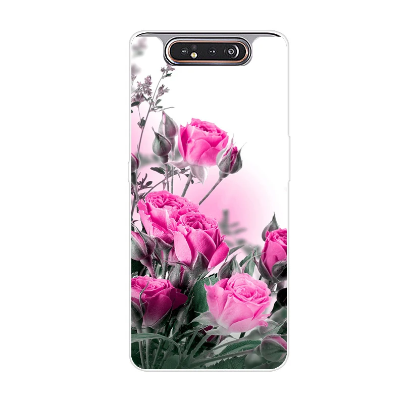 Светло-коричневый Чехол для телефона для samsung Galaxy A80 чехол силиконовые в форме цветка окрашенные мягкая накладка на заднюю панель из ТПУ чехол для samsung A80 80 чехол модные Coque - Цвет: Светло-коричневый