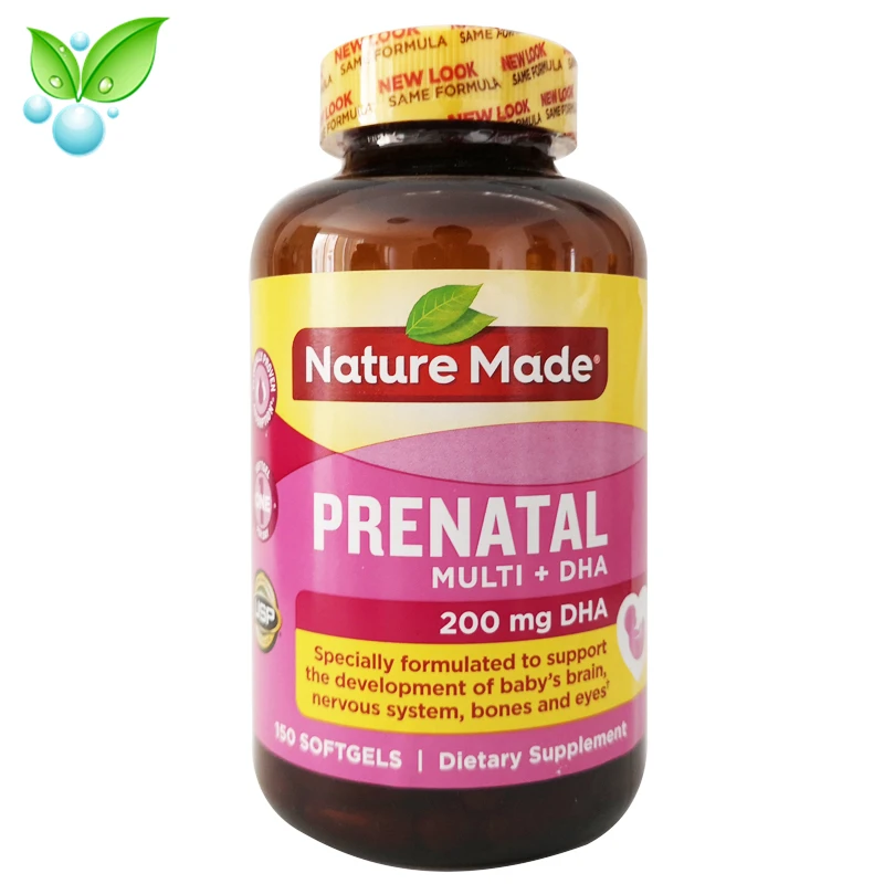 

Nature Made Pregnancy Multi-vitamins +DHA Special Folic Acid for Pregnancy PRENATAL MULTI + DHA 150 Capsules USA Imported
