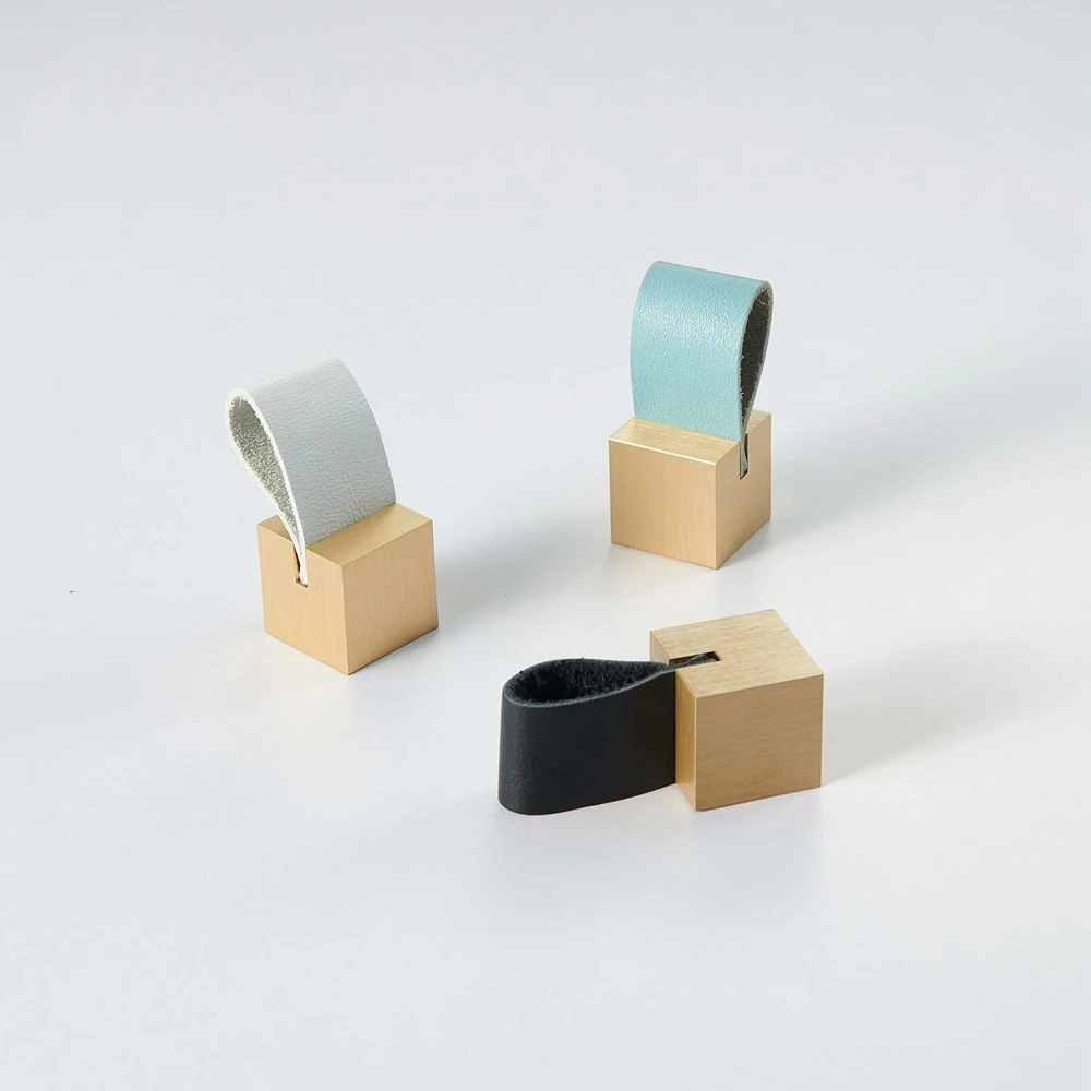 

Nordic Solid brass handle cabinet Knobs And Pulls wardrobe furniture cowhide simple original design square handle