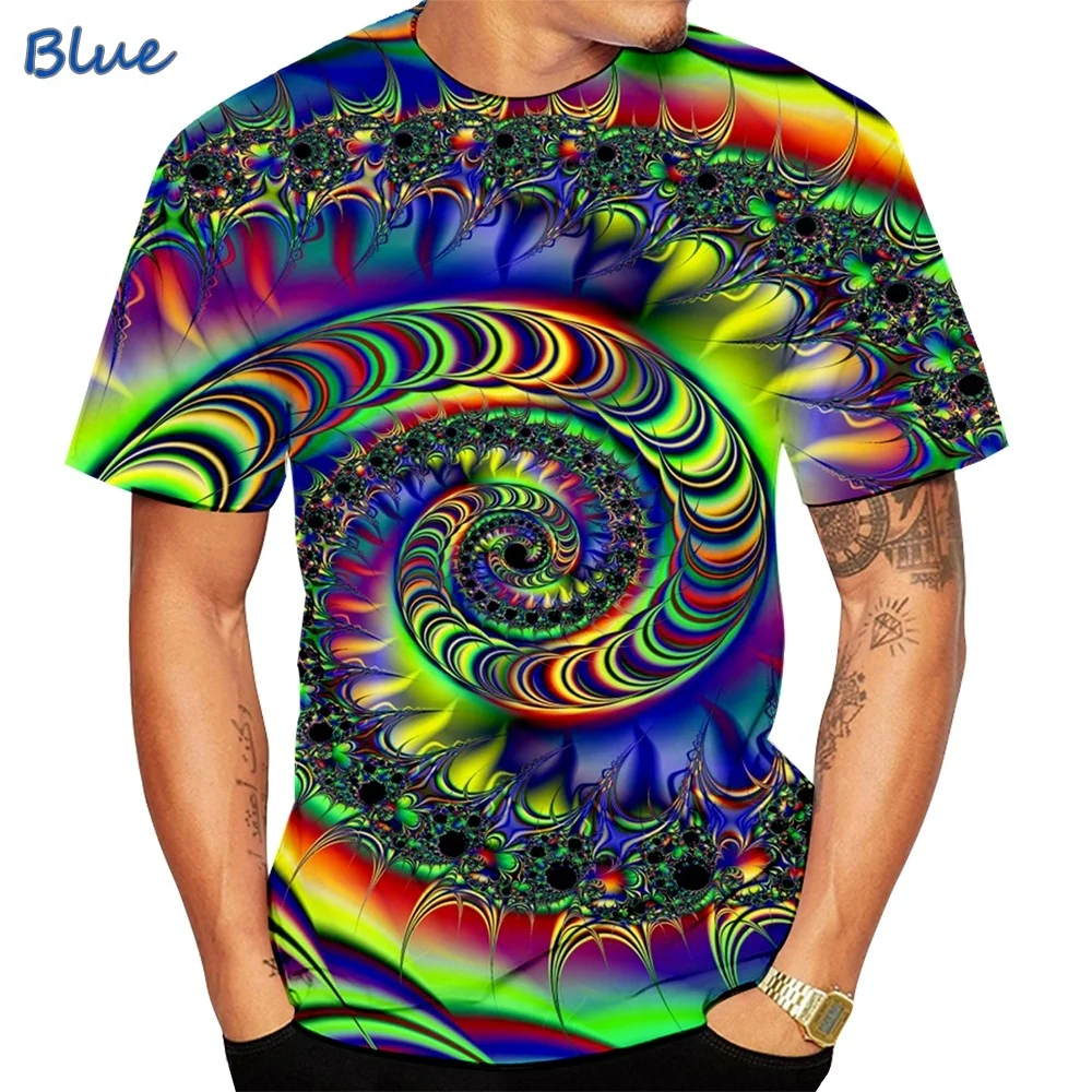 Новая мода 3D мужские футболки с коротким рукавом художественной печатью