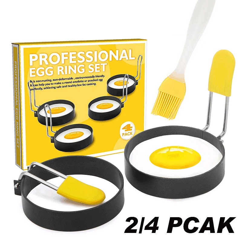 

New Nonstick Stainless Steel Fried Egg Mold Pancake Mold Fried Egg Shaper Pancake Mould Omelette Mold Cooking Tool Cookice Hot