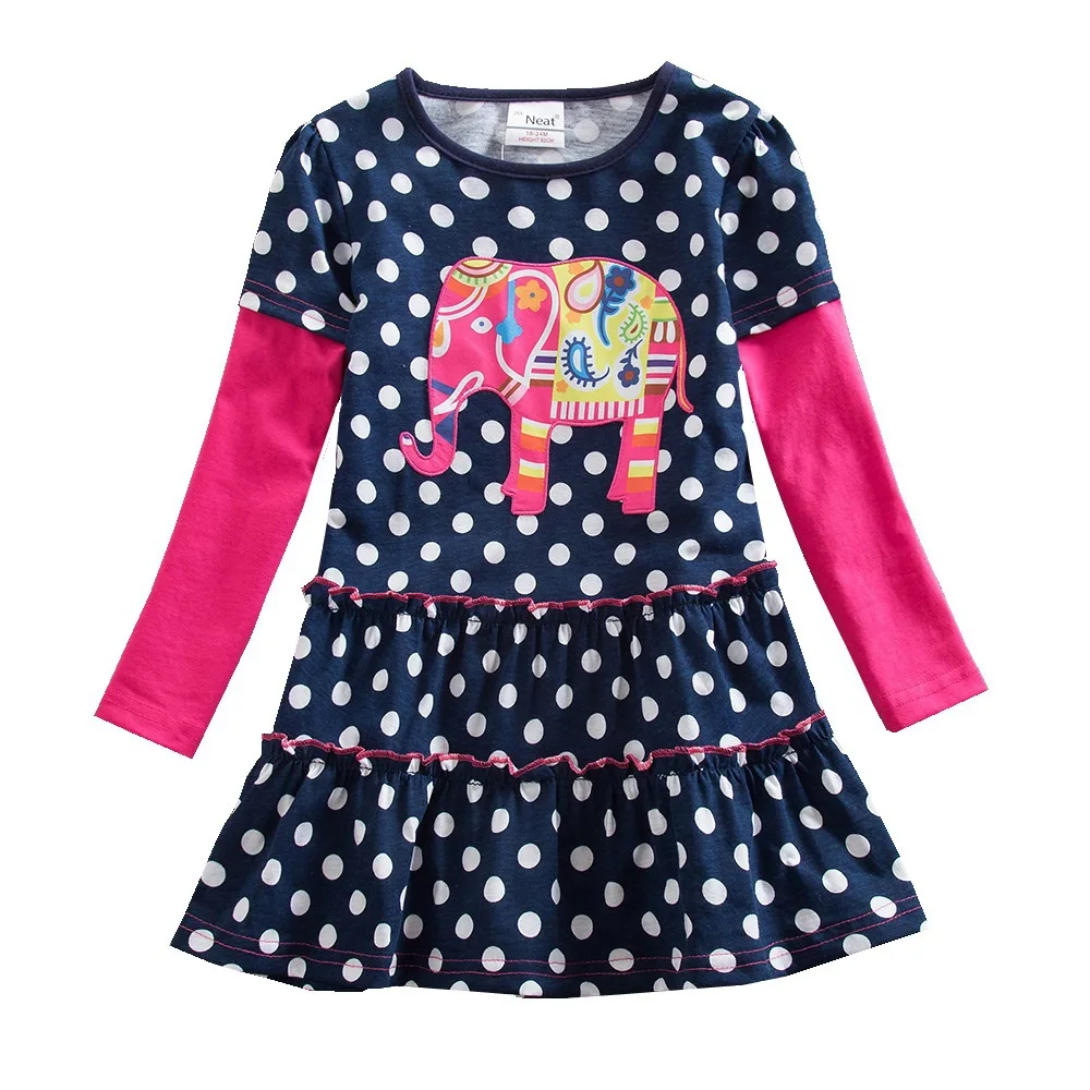 Платье с длинным рукавом для девочки новое осеннее платье вышивкой изображением