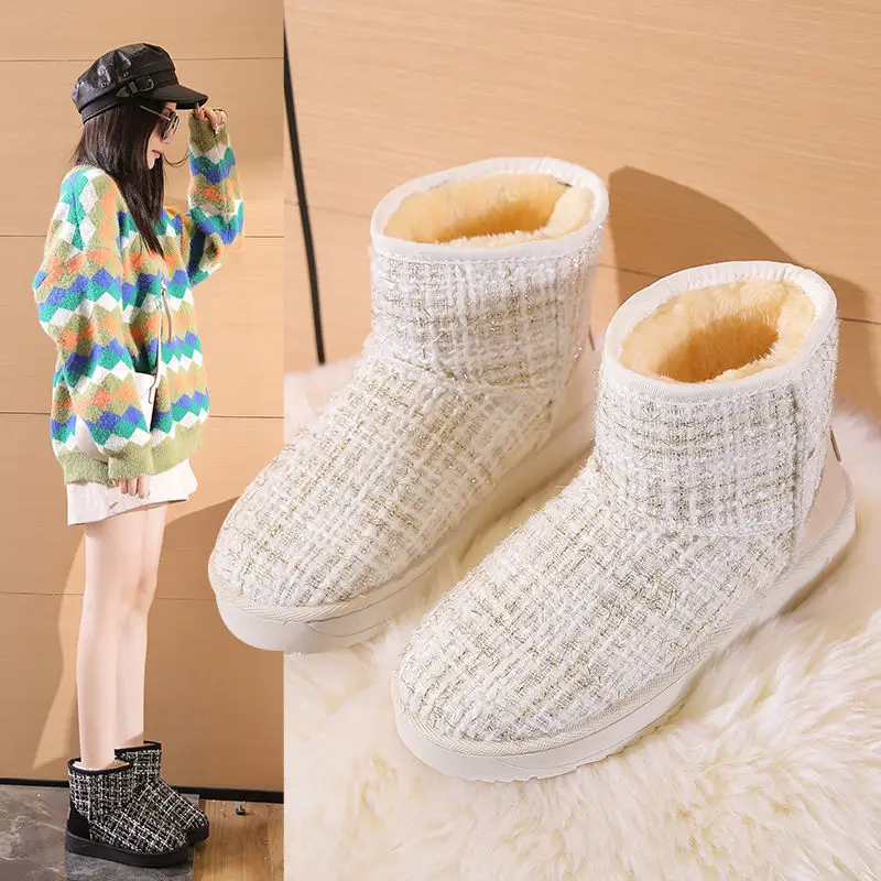 

New Women Boots Women's Shoes Waterproof Snow Boots Women's Mid-tube New Cotton Shoes Bread Shoes Ankle Boots Botas De Mujer