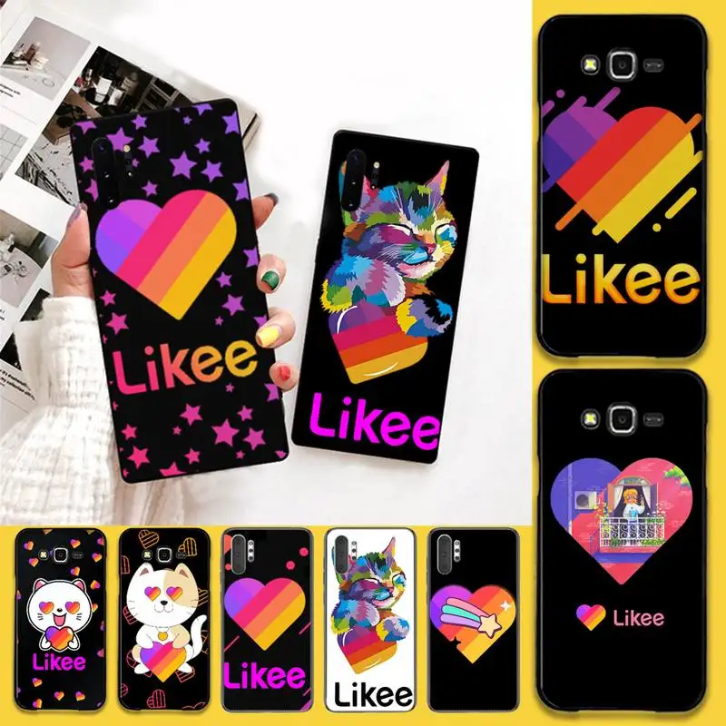 Likee забавный кот медведь любовь сердце черный чехол для телефона Samsung Note 7 8 9 10 Lite