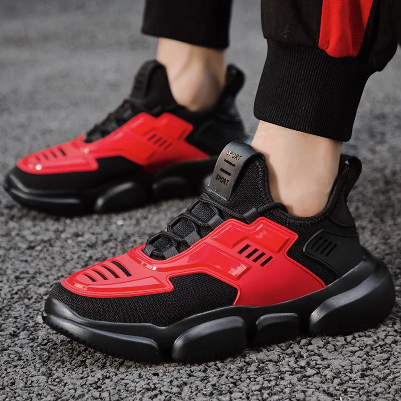 

Brand Style Mixed-Color Sneakers Man Women Running Shoes Spring Fall Breathable Mesh Sports Casual Lace-Up Shoes Big Size 39-44